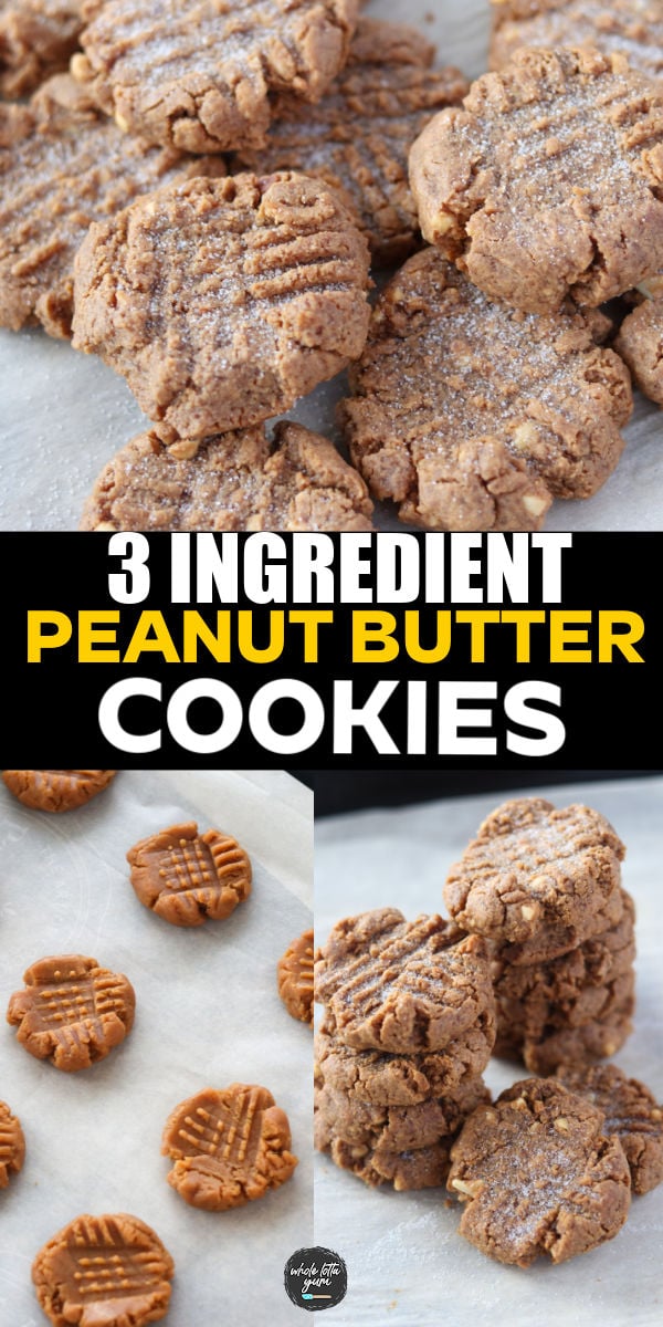 peanut butter cookies with 3 ingredients pin for social media