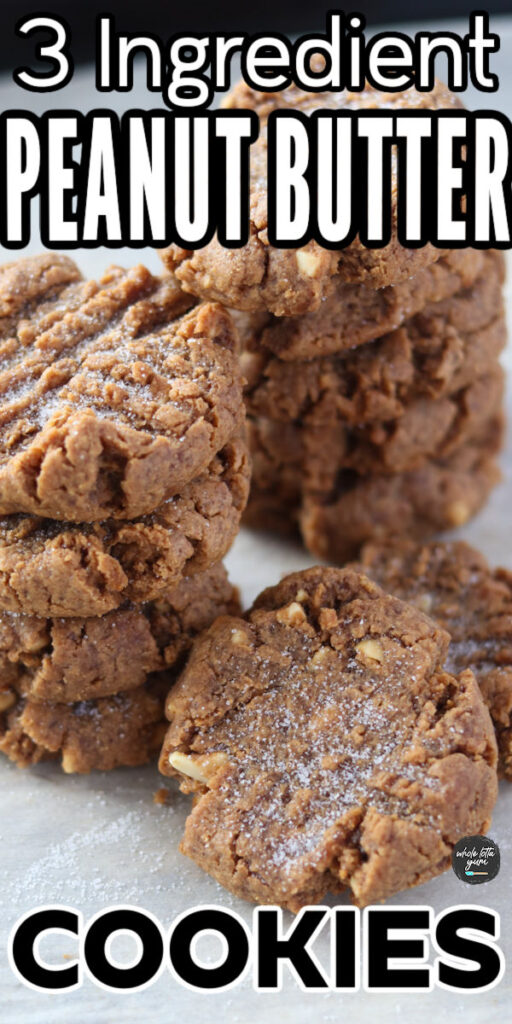 gluten free peanut butter cookies with 3 ingredients pin for social media
