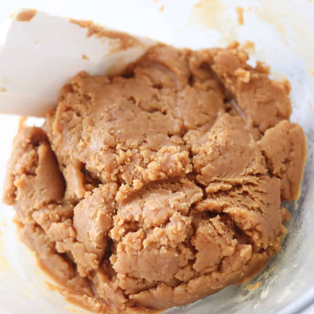 mix the dough for the gluten free peanut butter cookies