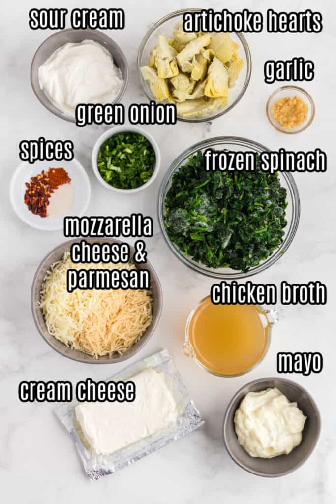 spinach artichoke dip in instant pot ingredients