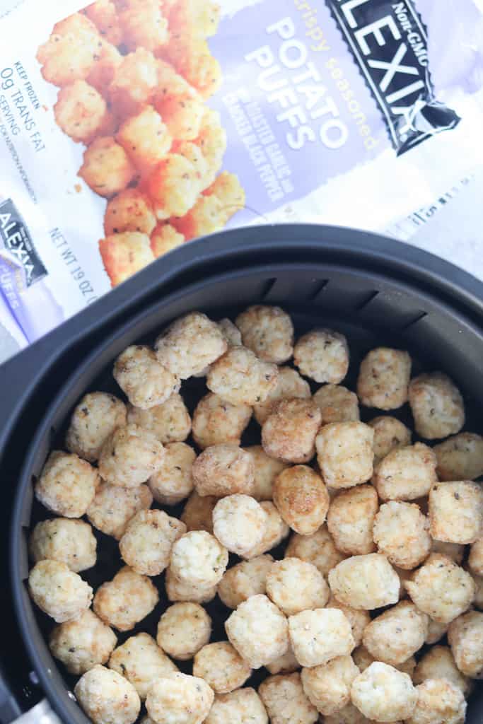 the frozen tater tots air fryer recipe ready to start cooking