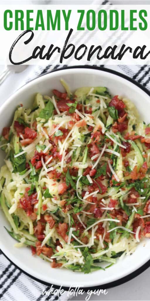 keto carbonara recipe pin for Pinterest
