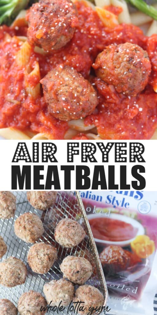 meatballs in air fryer pin for Pinterest