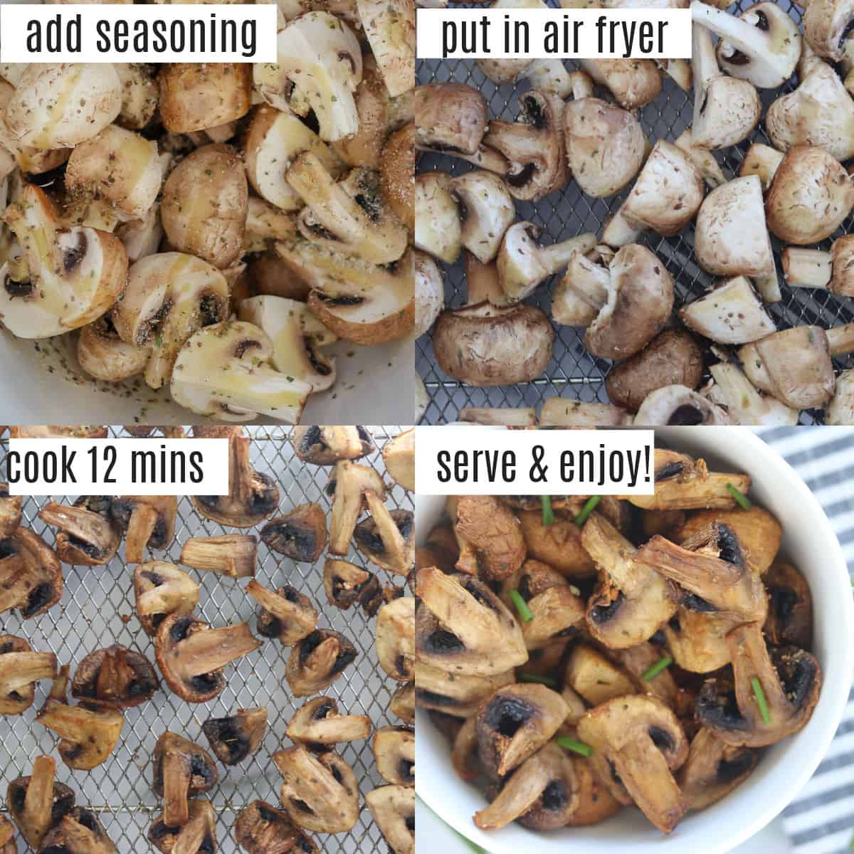 mushrooms air fryer recipe steps image