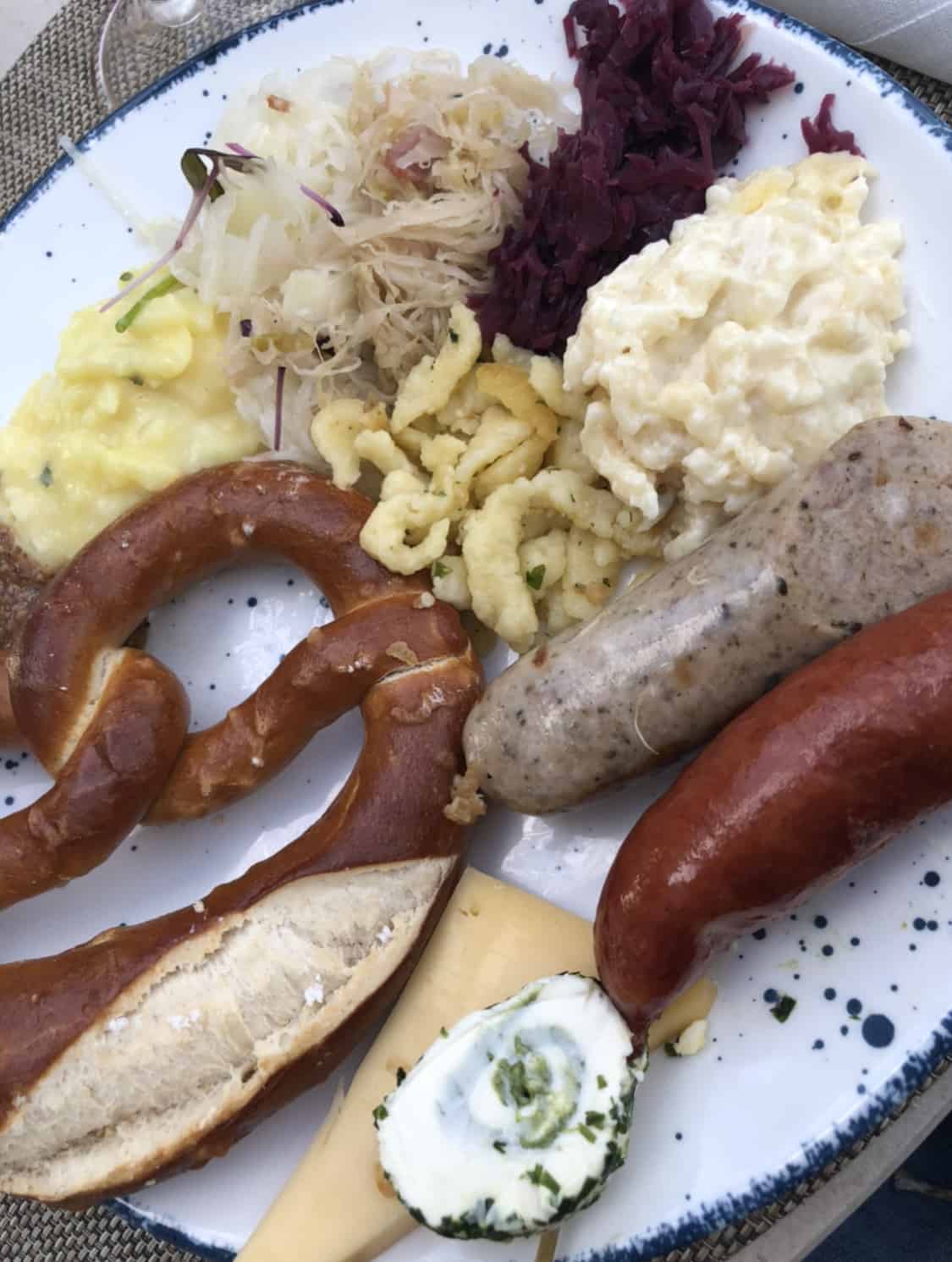 bratwurst sides on a plate