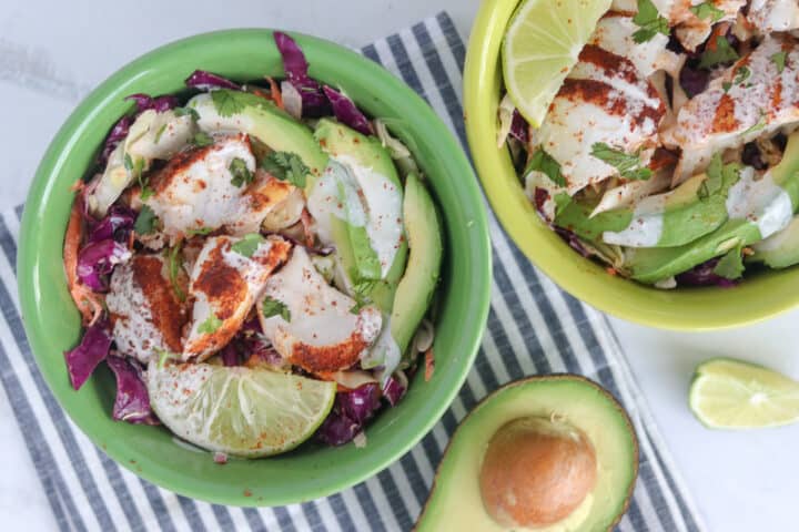 fish taco bowl recipe featured photo