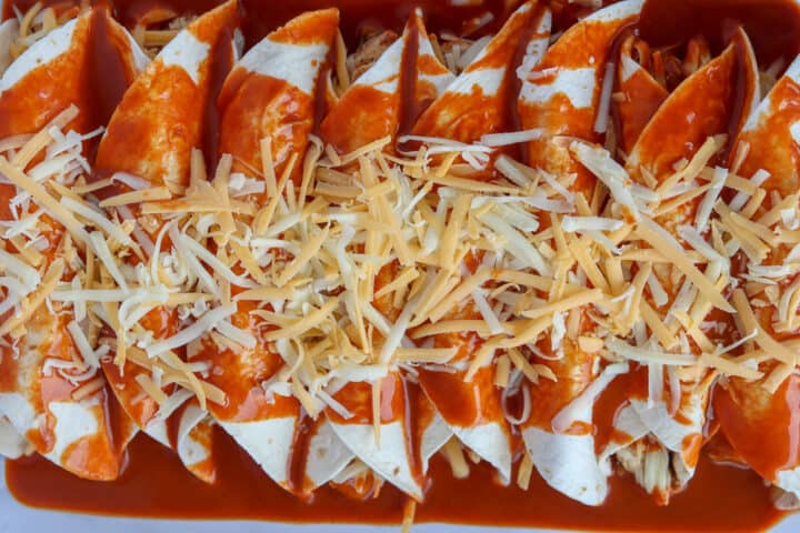 the keto chicken enchiliadas recipe before it goes in the oven