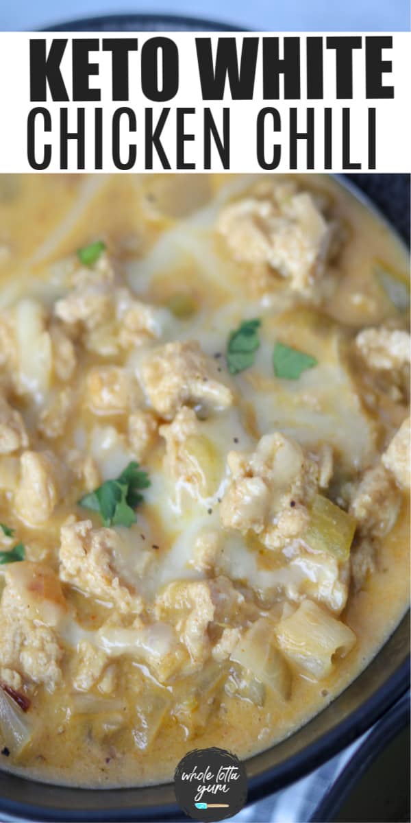 keto green chili recipe with chicken pin for Pinterest