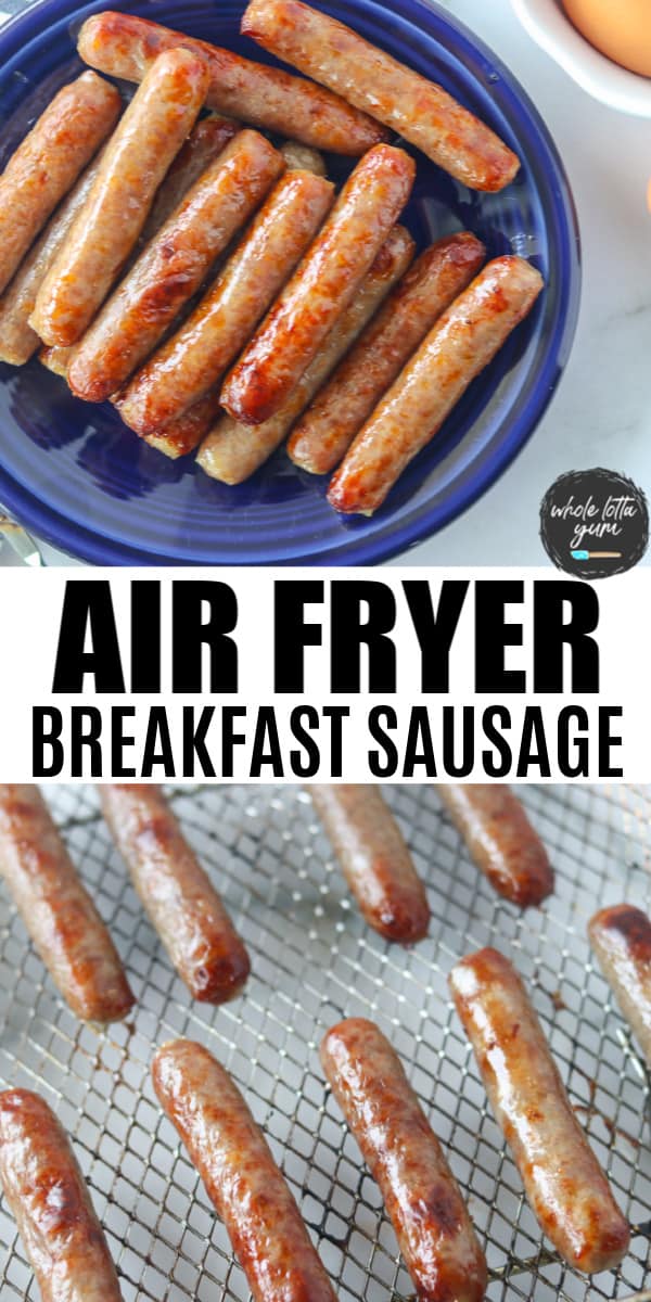 air fried sausage pin for Pinterest