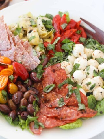 italian antipasto salad finished in a bowl