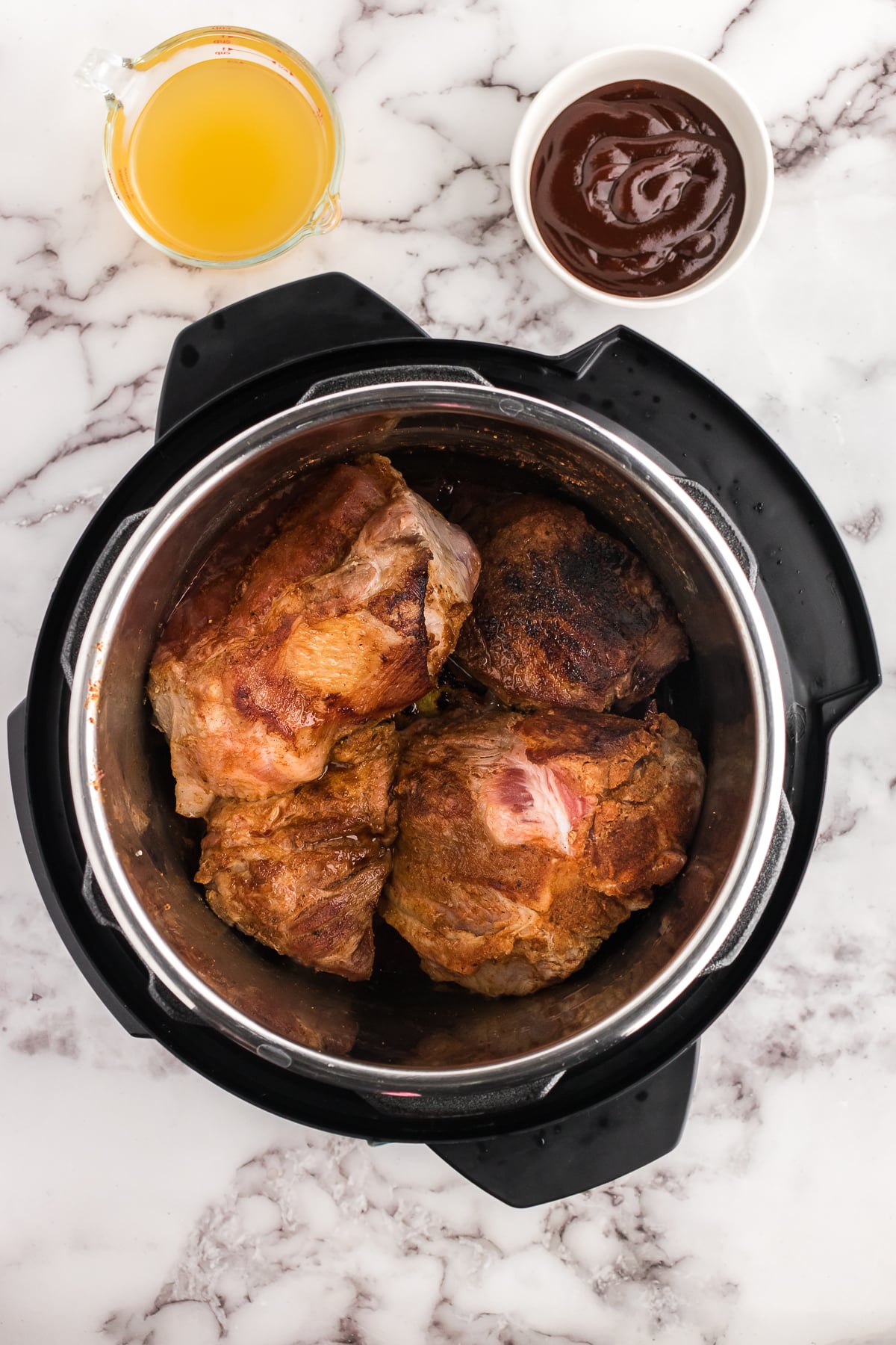 add the roast chunks to the pot and sear them on both sides