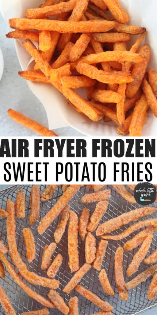 alexia sweet potato fries in air fryer pin for Pinterest