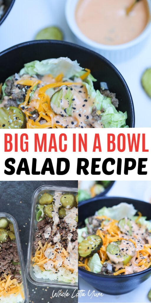 big mac salad in a bowl pin