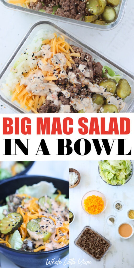 big mac salad in a bowl pin