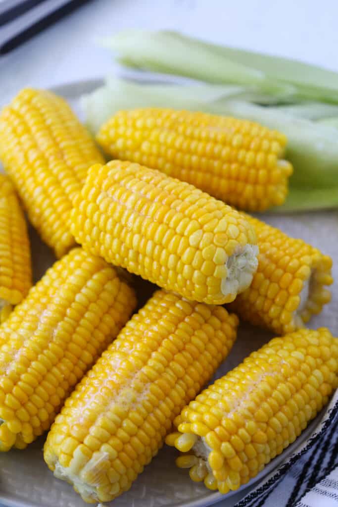 photo of corn on the cob frozen that's been boiled in milk
