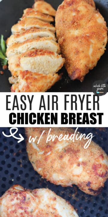 crispy air fryer chicken breast Pinterest pin