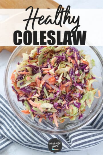 healthy coleslaw recipe with mayo Pinterest pin