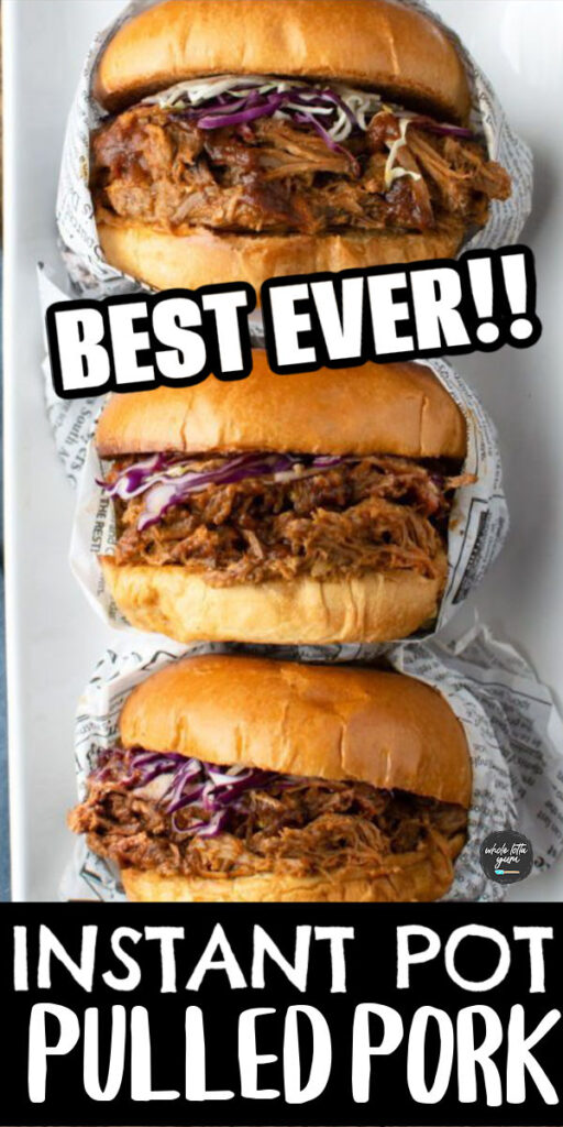 pulled pork sandwiches made in an instant pot for pinterest