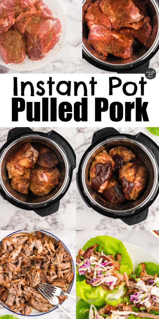 pulled pork recipe steps collage for social media