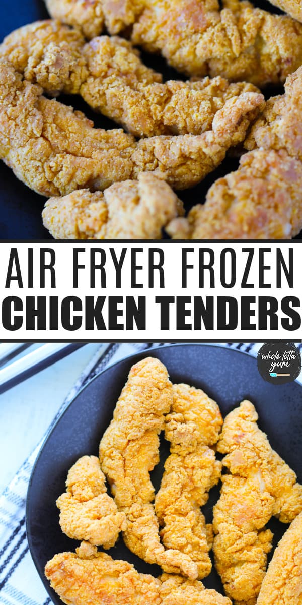 air frying frozen chicken tenders pin for Pinterest