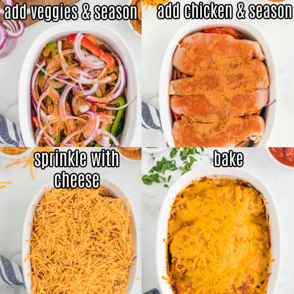 cheesy chicken fajita bake recipe steps