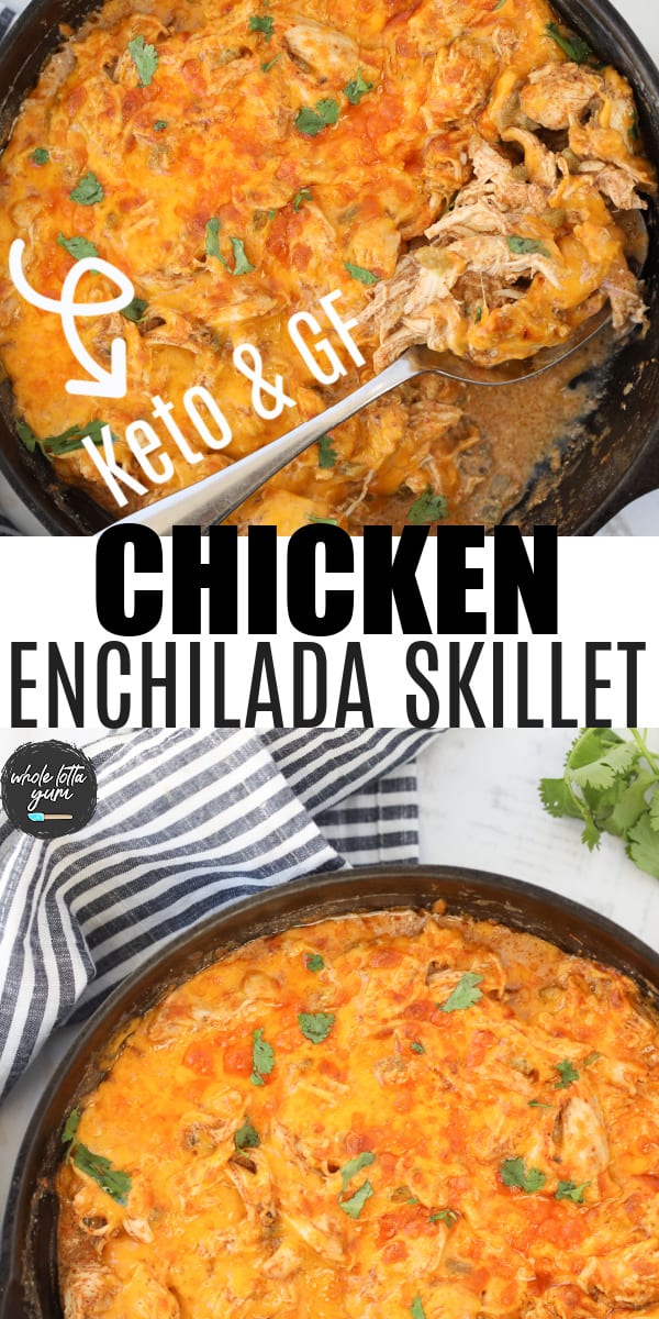 creamy chicken enchilad casserole pin for Pinterest