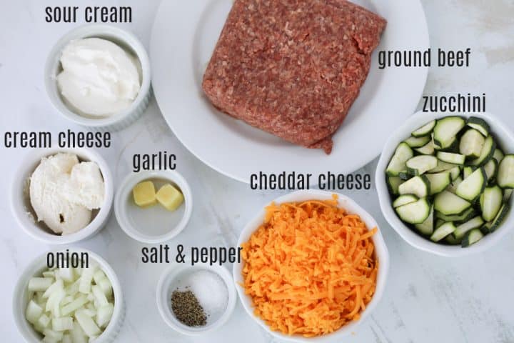 ground beef and zucchini ingredients