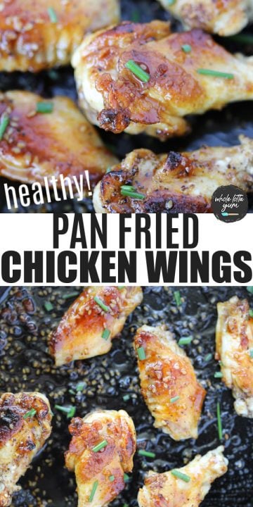 pan seared chicken wings pin for Pinterest