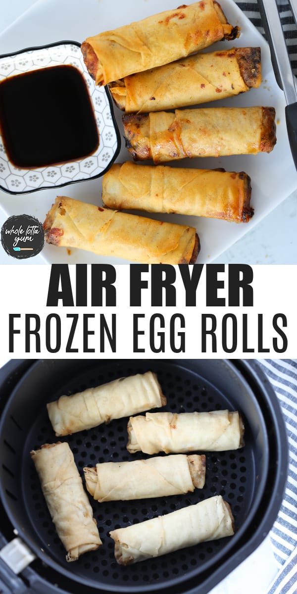 air fryer egg rolls pin for Pinterest