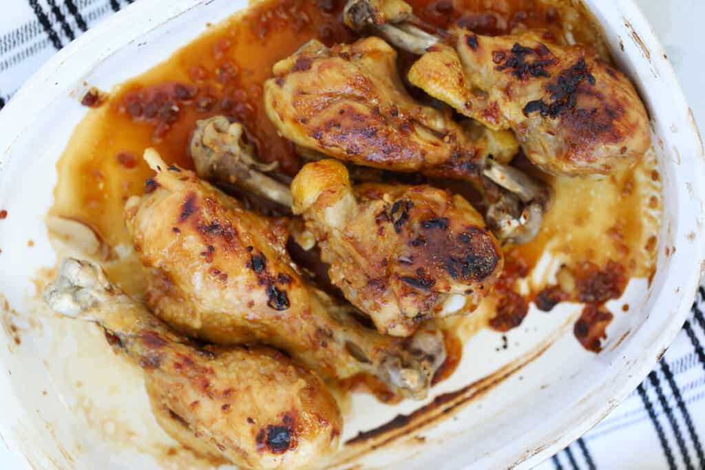 the cooked chicken legs in instant pot after broiling