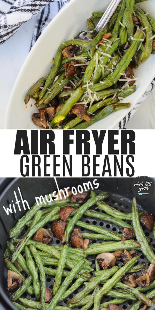 grean beans in air fryer pin for Pinterest