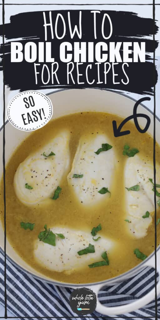how long does it take to boil chicken Pinterest pin