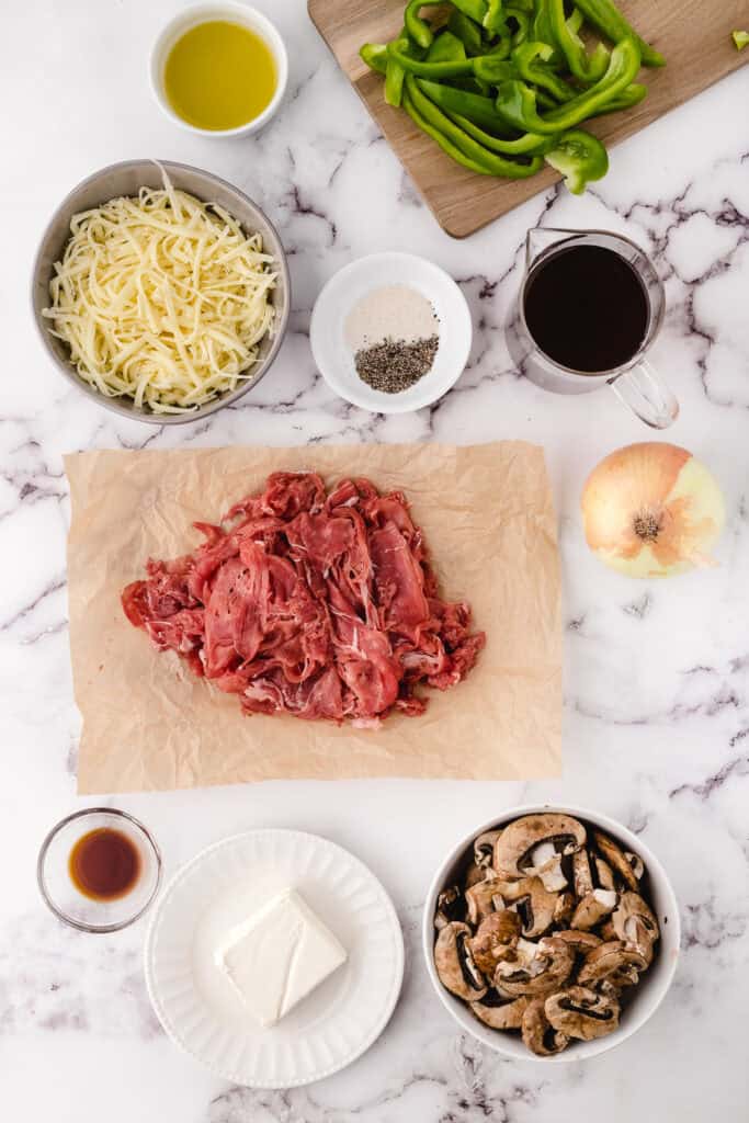 cheese steak casserole ingredients