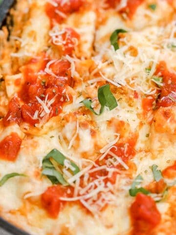 chicken parmesan casserole healthy in a skillet after baking