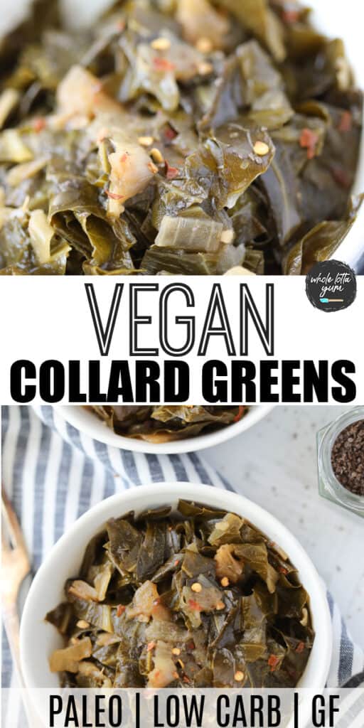 collard greens recipe vegetarian pin for Pinterest
