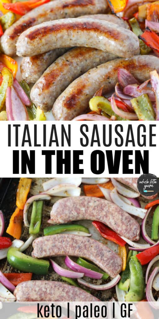 how to bake Italian sausage pin for Pinterest