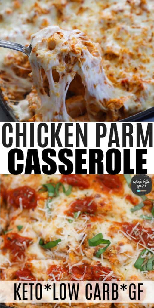 keto chicken parmesan casserole Pinterest pin