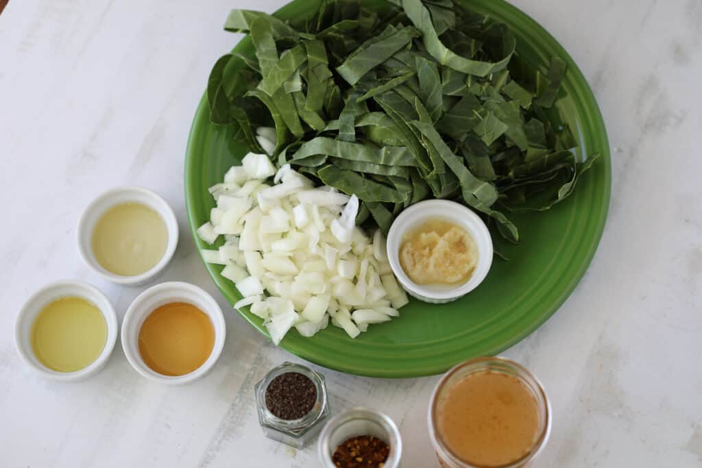 vegetarian collard greens ingredients image