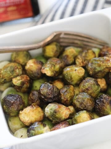 air fryer frozen brussel sprouts after roasting with balsamic vinegar