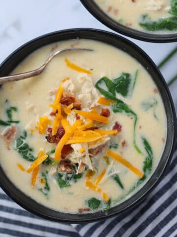 chicken crack soup with garnishes ready to eat