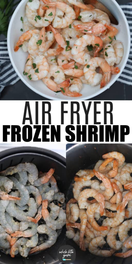 frozen shrimp air fryer pin for Pinterest
