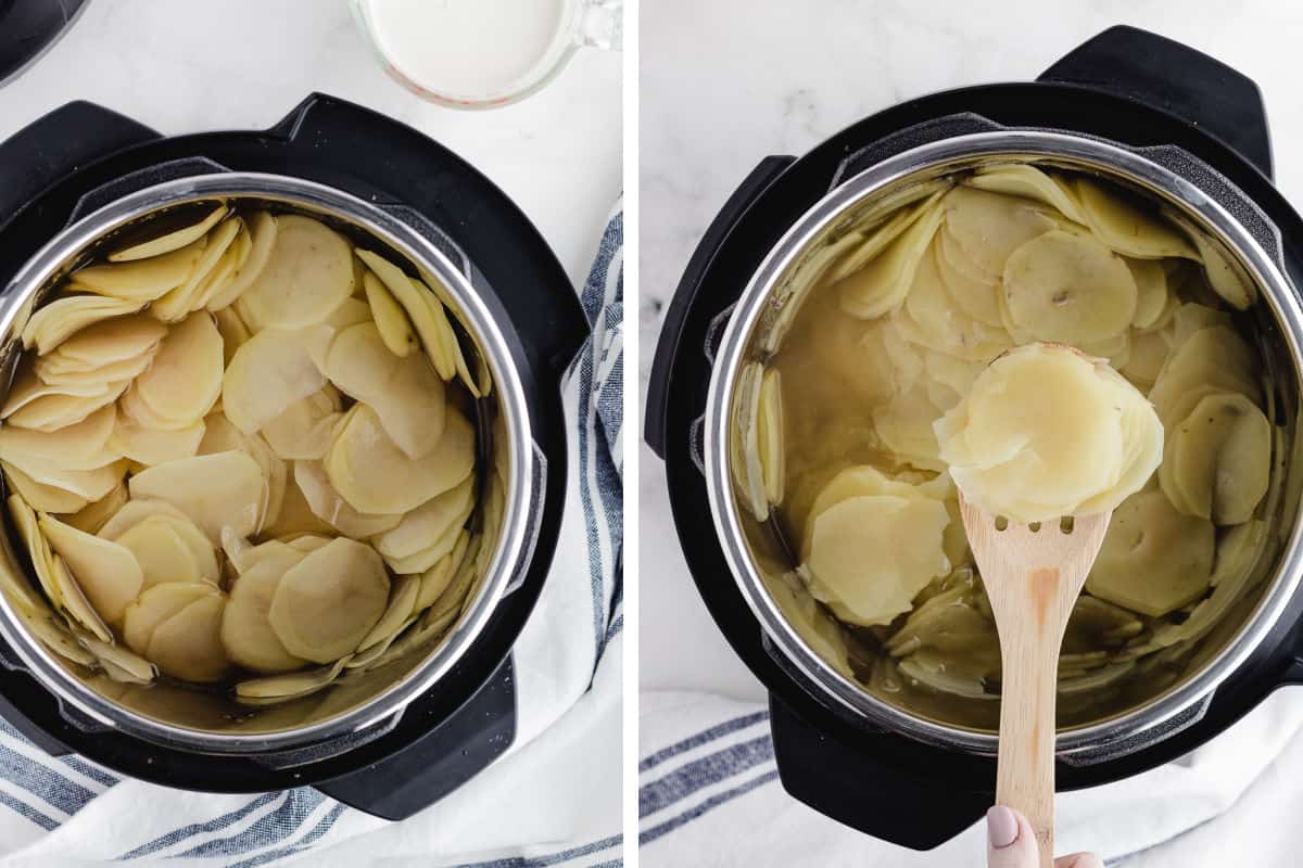 cooking sliced potatoes in an instant pot
