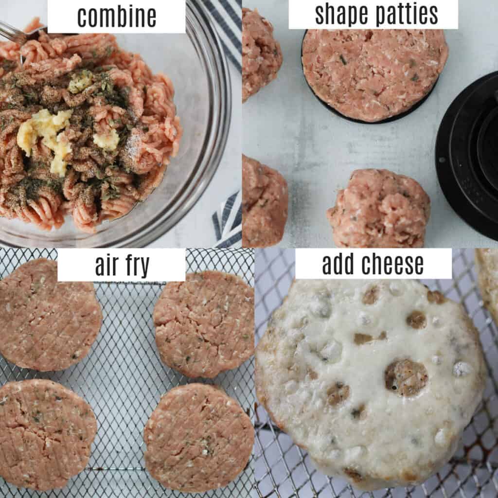 turkey burgers in the air fryer recipe steps