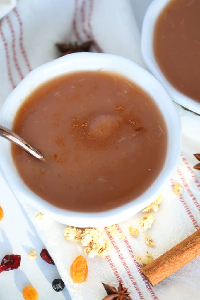 the applesauce instant pot recipe after cooking in a white bowl
