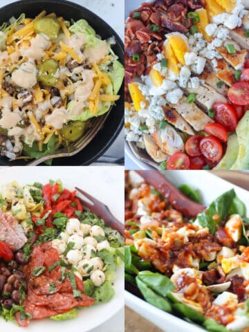 keto friendly salad recipes collage