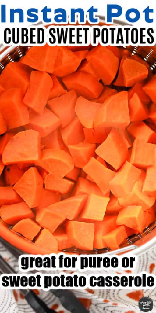 cubed sweet potatoes pin for pinterest
