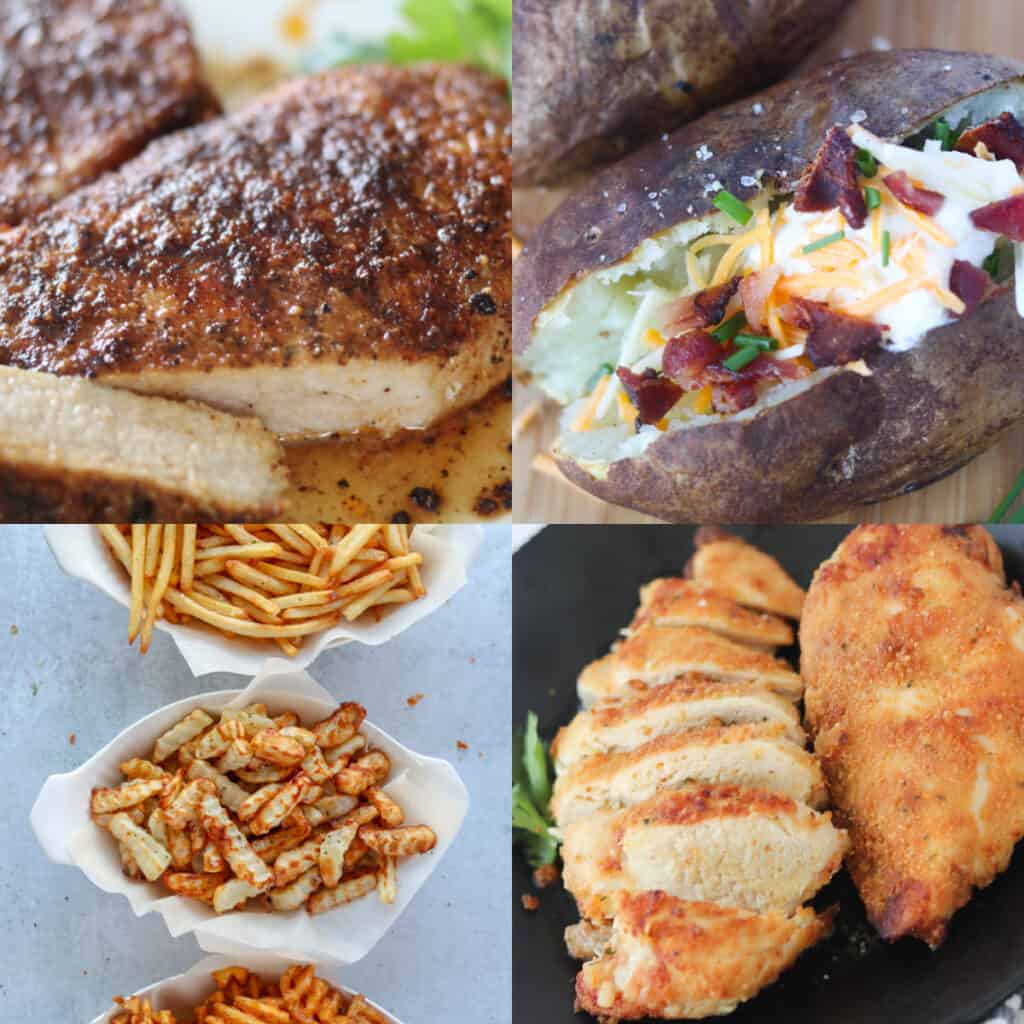 easy air fryer recipes for beginners collage of photos