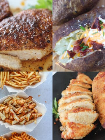 easy air fryer recipes for beginners collage of photos