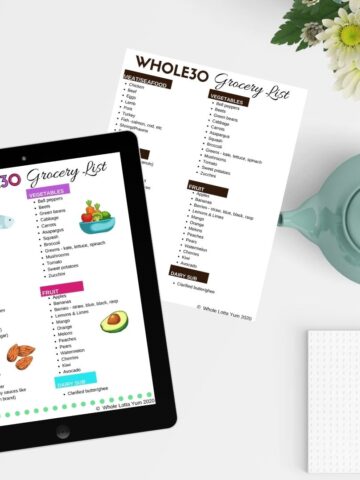 whole30 grocery list pdf collage
