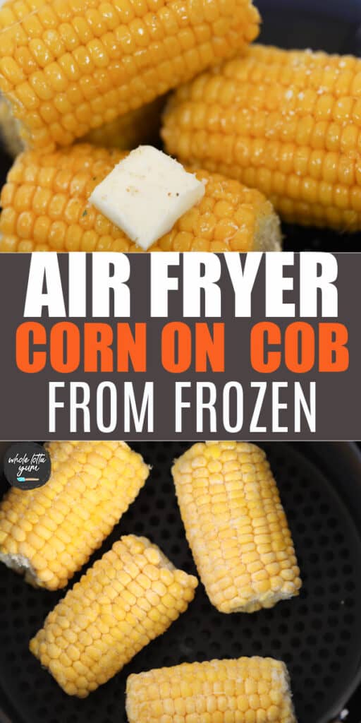 frozen corn air fryer pin for Pinterest